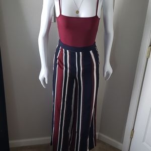 Striped wideleg pants